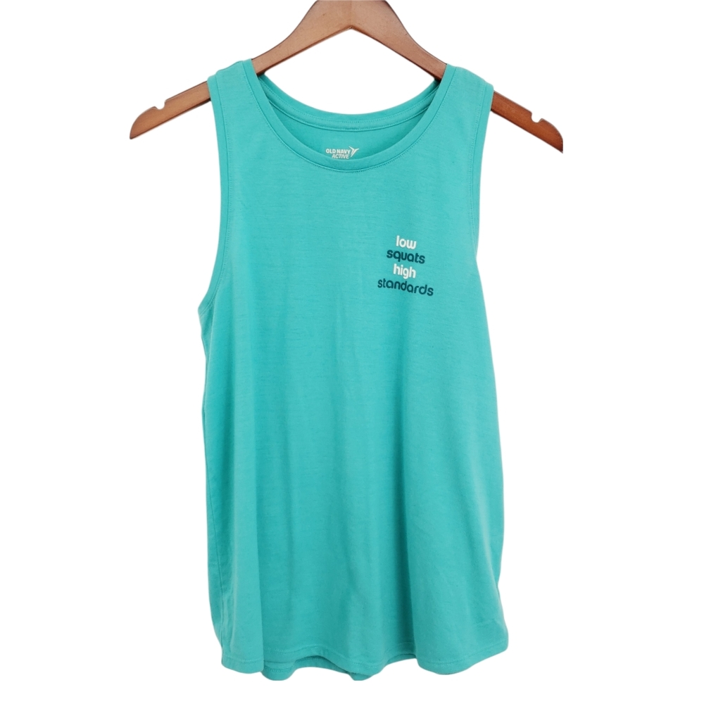 Old Navy Blue Tank Low Squats High Standards Size Small